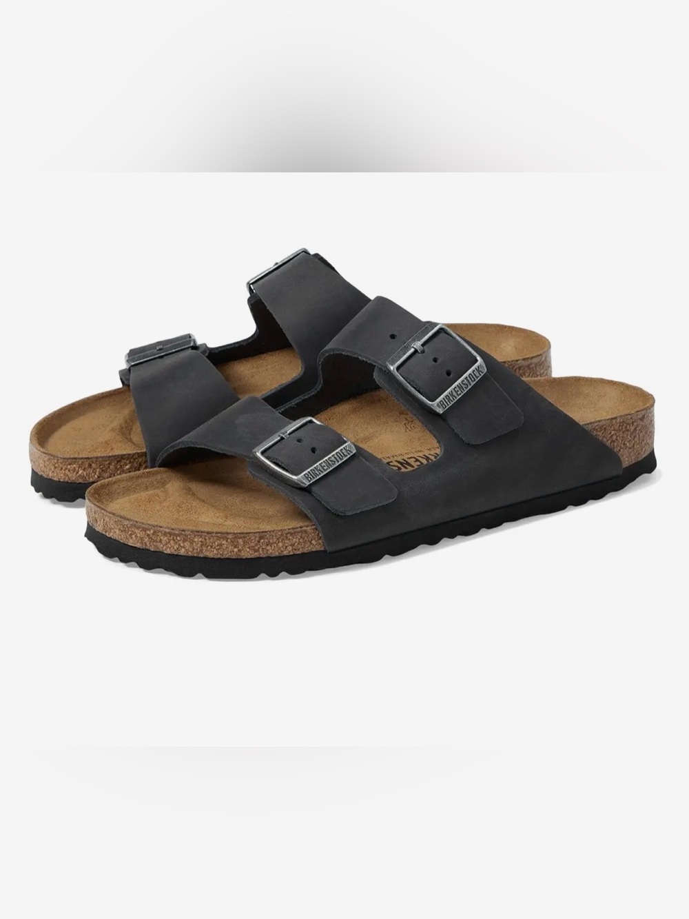 Birkenstock Arizona Black Oiled Leather Sandals Soft Footbed Unisex Size 41